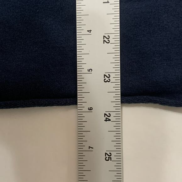 Tutu Lilli ML Womens Navy Mock Neck Relaxed Sweatshirt Top Boxy Lagenlook - Picture 7 of 9